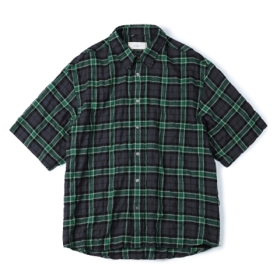 Cut Off Half Shirt (Check Green)