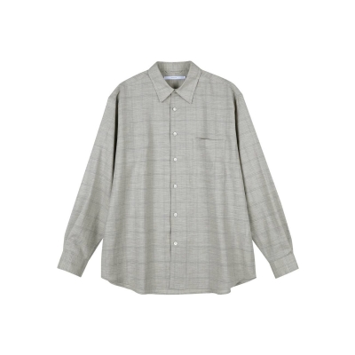 Wool Check Wide Shirt (Check Beige)