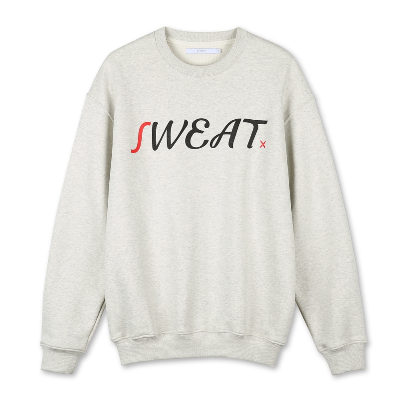 Sweat Printed Sweatshirt (Melange Ivory)