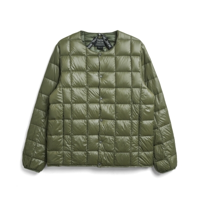 Crew Neck Button Down Jacket - Cire Olive